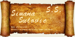 Simana Šulović vizit kartica